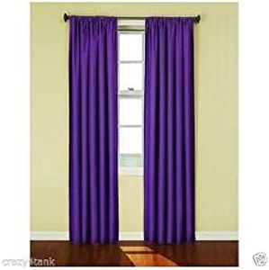 ECLIPSE Kendall Modern Blackout Thermal Rod Pocket Window Curtain for Bedroom or Living Room (1 Panel), 42 X 63, Purple