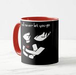 V Kraft " i Will Never let You go Latest red 3 Tone" Unique and Stylish Love Quote red 3 Tone Ceramic Mug with red Handle | Gift for Anyone On Any Occasion | Pack of 1, 330ml