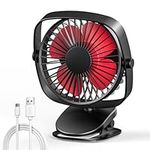 VersionTech Clip on Stroller Fan, Mini Personal Desk Fan with USB Rechargeable Battery Operated and 360° Rotation for Home Room Baby Bed Office Car Outdoor (Black)