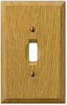 Amerelle 4025T Traditional Single Toggle Wood Wallplate, Light Oak