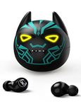 Instiwitt Boys Girls Bluetooth Earbuds Wireless Kids Cartoon Headphones Stereo 35 Hours Playtime IPX5 Waterproof Learning Sports Fitness Travel Waterproof Earbuds (Blue Panther)