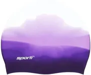 Sporti Multi Color Silicone Swim Cap - Multi Purple