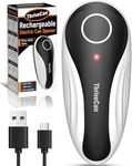 Can Opener Electric, Rechargeable One Press Automatic Can Opener, Side Cut Smooth Edge Hands Free, Fits All Can Sizes, Safe Kitchen Gadget Easy Use Tool for Seniors with Arthritis, Quick Open (Black)