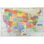 United States Wall Map US USA Poster Size 40" x 28" Home School Office