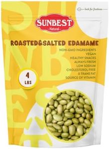 Sunbest Natural Dry Roasted Edamame – 4 lb Bulk Bag (64 oz) – Lightly Salted, Protein-Packed & Gluten-Free – Kosher, Vegan, Keto, Paleo – Great Snack & Recipe Add-In