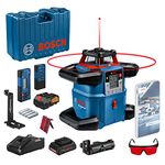 Bosch Professional 18V System Rotation Laser Level GRL 600 CHV (1x Battery 18V 4,0 Ah + charger, w/App Function, Working Range: up to 600m, in carrying case)