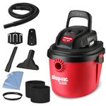 Shop-Vac 2.5 Gallon 2.5 Gallon Wet and Dry Vacuum Cleaner, Portable Compact Vacuum Cleaner with Foldable Handle Wall Mount and Multifunctional Accessories for Home, Workplace.