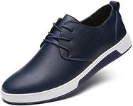 Zzhap Men's Casual Oxford Shoes Breathable Flat Fashion Sneakers 02Blue US 10.5