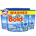 Bold Spring Awakening PODS® Washing Liquid Laundry Detergent Capsules 3 x 50 Washes, 3 x 50ct, Outdoor Freshness That Lasts And Lasts, With Built-In Lenor Softener