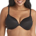 Maidenform Women's Love The Lift Push Up & in Demi Bra Dm9900, Black W/Body Beige Lining, 36A