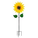 Evergreen Garden 75" H Sunflower Statement Wind Spinner Garden Décor and Accessories for Home and Yard