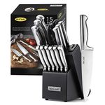 Navlik Stainless Steel Kitchen 5-Pieces Knife Set with Wooden Chopping Board and Meat Cutting Set of 5