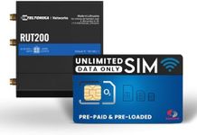 Teltonika RUT200 4G LTE Mobile Router - WiFi 4 4G LTE Cat 4 Router w/ 1 x Embedded SIM Slot & 3 x External Antennas - Upgrade with an additional Data Sim (RUT200 + 12 Month O2 Unlimited)