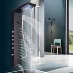 High Pressure Shower Heads, Hard Water Filter Shower Head with 1.5M Shower Hose and Shower Stand, 4 Mode Handheld Pressurized Shower Head with Pause Switch, Massage Water Saving Large Shower