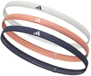 adidas Hairband Set - 3 Thin - Grey, Coral Fusion, Shadow Navy