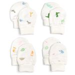 4 Pairs of Bamboo Anti-Scratch Mittens in Gift Box - Baby Essentials for Newborn - Baby Shower Gifts and Newborn Essentials - Baby Mittens 0-3 Months