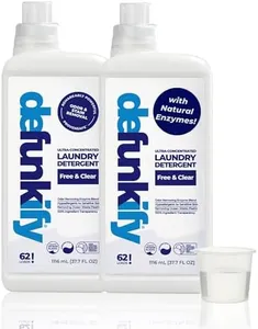 Defunkify Liquid Laundry Detergent | Laundry Soap w/Odor Crushing & Stain Removing Power | EPA Safer Choice, 87% BioBased - 124 Loads (2-Pack of 62 Load Bottles) (Free & Clear)