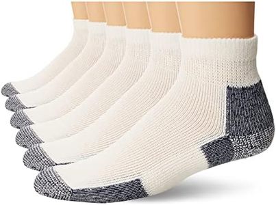 Thorlos Jmx Maximum Cushion Ankle Running Socks, White/Navy (6 Pair), Large