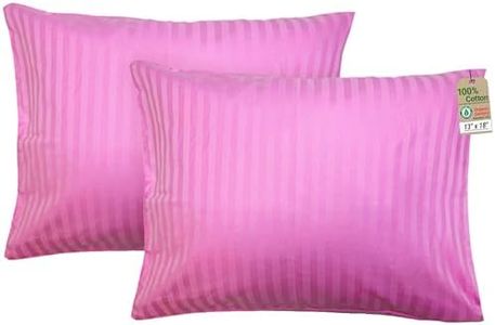 ZPECC Toddler Pillow with Pillowcase 2 Pack - 13x18 Organic Cotton Hypoallergenic Kids Pillow, Baby Essentials for Travel Crib Daycare Stroller (Intended for Age 2 and up) Pink Stripe