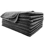 Polyte Professional Quick Dry Lint Free Microfiber Hair Drying Salon Towel, 8 Pack (16x29 in, Dark Grey)