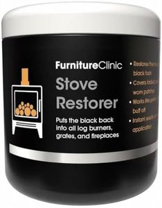 Furniture Clinic Stove Restorer | Matte Black High Heat Paint | Restores and Protects Cast Iron | For use on Log Burners, Grates, & Fireplaces | 8.5oz / 250ml