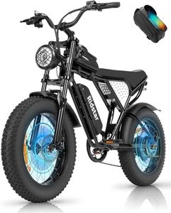 Ridstar Electric Bike for Adults Q20, 2000/1500W, 37/30MPH,52V 40AH,48V/20AH E-Bike,30-180 Miles Electric Motorcycle, 20" Fat Tire Dirt Bike, UL2849 All Terrain for Mountains, Snow, Sand, Road