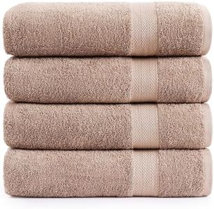 100% Cotton Extra Large Bath Towels- 4 Pack Bath Towel Set, Hotel Collection Large Towels for your Bathroom, Spa Quality Bath Towels Extra Large, bath sheets towels for adults - Bath sheet 35x66 Taupe