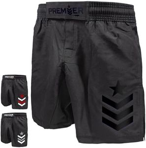 Revgear Kids Premier MMA Shorts (Youth Sizes) Martial Arts | Durable and Comfortable | Side Slit for Kicking, Black/Black, Small