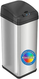 iTouchless Stainless Steel Automatic Sensor Touchless Trash Can with Odor Control System and Extra-Wide Lid Opening, 13 Gallon / 49 Liter