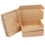 Kurtzy 20 Pack Brown Kraft Gift Boxes - Box Measures 19 x 11 x 4.5cm (7.48 x 4.33 x 1.77 inches) - Easy Assemble Rectangle Presentation Favour Present Box - Parties, Birthdays, Weddings, Holidays