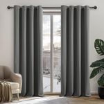 Deconovo Door Curtains 52x84 Inch Eyelet Thermal Insulated Blackout Curtains Material for Living Room 52"x 84" Light Grey 1 PAIR