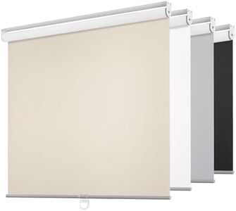 ChrisDowa Cordless Free-Stop 100% Blackout Blinds for Windows, Roller Windows Shades with Thermal Insulated, UV Protection Fabric for Living Room, Office and Home. Easy to Install.Beige,20" W X 72" H