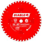 Freud D1244X Diablo 12-Inch 44 Tooth ATB General Purpose Miter Saw Blade with 1-Inch Arbor