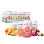 Spindrift Sparkling Water, 4 Flavor Variety Pack, Made with Real Squeezed Fruit, 12 Fluid Ounce Cans, Pack of 20 Seltzer Water Cans