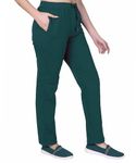 HIFZAA Womens Fleece Track Pant Warm Lower for Winter Pocket with Zip Teal-L