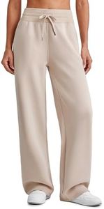 G4Free Casual Pants for Women with Pockets Wide Leg Stretch Sweat Pants with Pockets Comfy Fall Winter Outfits(Light Khaki,XS,Tall)