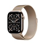 Apple Watch Series 11 GPS + Cellular 46mm Smartwatch with Gold Titanium Case with Gold Milanese Loop S/M. Sleep Score, Fitness Tracker, Health Monitoring, Always-On Display, Water Resistant