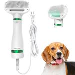 COLORCORAL Pet Hair Dryer Dog Hair Dryer 2 in 1 Pet Grooming Dog Dryer with Slicker Brush, Dog Blow Dryer with Adjustable 3 Temperatures Settings for Small and Medium Dogs and Cats