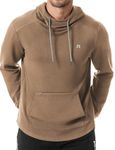 JMIERR Men's 2024 Hooded Cotton Cowl Neck Collar Drawstring Hoodies Pullover Sweatshirts Casual Long Sleeve Shirts, US38(S), A Camel