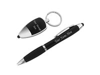 TERA MERA GIFT, Personalized multi Led Ball Pen & Keychain, Customized Name by engraved | Ideal For Gifting On Any Special Occasion| Unique Combo Set| For Him/Her, Friends, Relative & love one