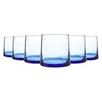 Nicola Spring 6 Piece Merzouga Recycled Tumbler Glasses Set - Drinking Glass - 200ml - Blue