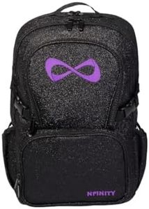 Nfinity Sparkle Backpack for Cheerleaders – Glitter Finish, Lightweight and Durable, with Ample Storage and Adjustable Straps