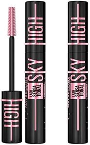 Maybelline New York Sky High Mascara Volumateur et Allongeant Couleur Cosmic Black avec Brosse Flexible pour Cils Longs Définis et Fournis - 2 Cosmétiques