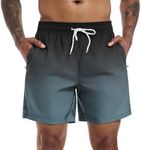 SILKWORLD Mens Swim Trunks Quick Dry Bathing Suits Shorts with Zipper Pockets, MQ18_Zip_P10, X-Large