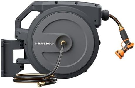 Giraffe Tools Retractable Garden Hose Reel 5/8" 90FT Wall Mount Auto Rewind