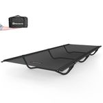 WARMOUNTS Ultralight Compact Camping Cot Pro, FullGuard Lock Structure for 30s Setup, 30″ Wide Surface, Folding Backpacking Cot w/Storage Bag for Outdoor,Mesh Black