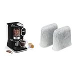 Cuisinart DGB-2C Conical Burr Grind and Brew Single-Serve Coffee Maker, Auto Grind Whole Beans directly into HomeBarista Reusable Filter Cup & DCC-RWFC Replacement Charcoal Water Filters - 2 pack