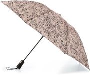 totes Recycled InBrella - Reverse Close Umbrella - Foldable Umbrella with Auto Close Technology, Enhanced Weather Protection, Windproof and Compact Design for Travel, Painted Leopard, One Size, Compact