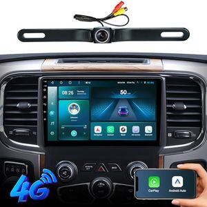 9 inch Car Stereo Radio for Dodge Ram 1500 2013-2018, Android 13 Touch Screen with Wireless CarPlay, Android Auto, 1080P Backup Camera,GPS Navigation,SWC,FM,DSP,Bluetooth ((Auto AC) 4G+64G)