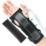 Wrist Splint for Carpal-Tunnel Syndrome by PKSTONE, Adjustable Compression Wrist Brace for Right and Left Hand, Pain Relief for Arthritis, Tendonitis, Sprains